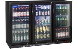 Triple Hinged Door Bottle Cooler Black Finish