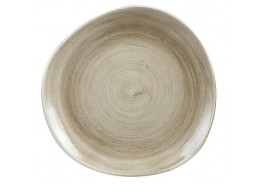 Patina Antique Taupe Organic Round Plate