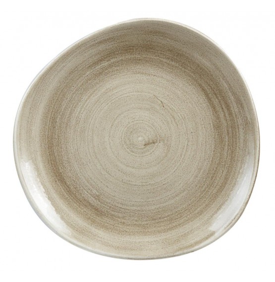 Patina Antique Taupe Organic Round Plate