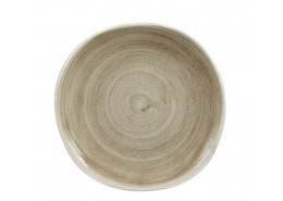 Patina Antique Taupe Organic Round Plate