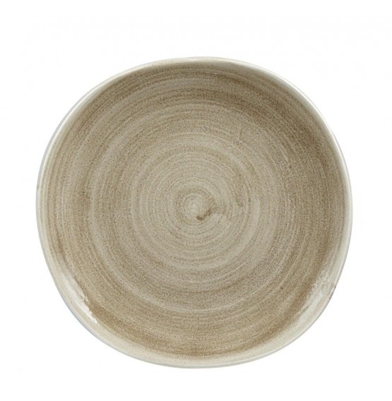 Patina Antique Taupe Organic Round Plate