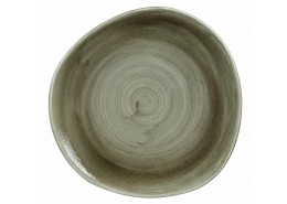 Patina Burnished Green Organic Round Plate