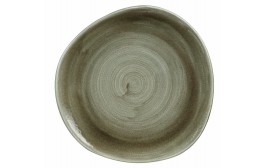 Patina Burnished Green Organic Round Plate