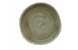 Patina Burnished Green Organic Round Plate