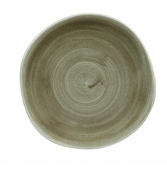 Patina Burnished Green Organic Round Plate