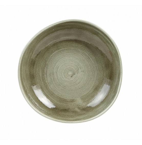 Patina Burnished Green Organic Round Bowl