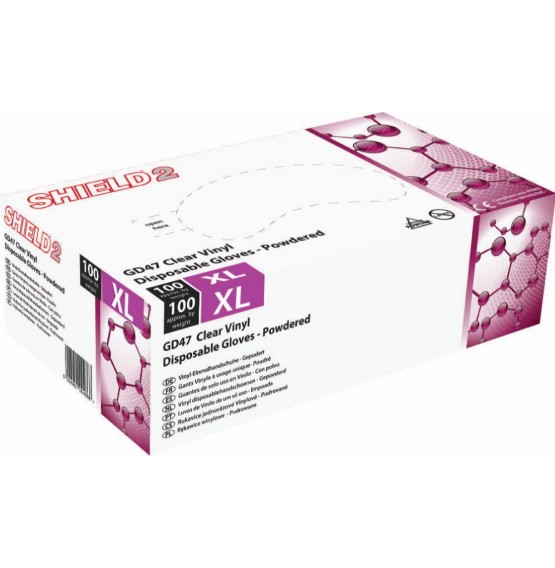 Clear Vinyl Powdered Glove