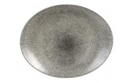 Raku Quartz Black Oval Coupe Plate
