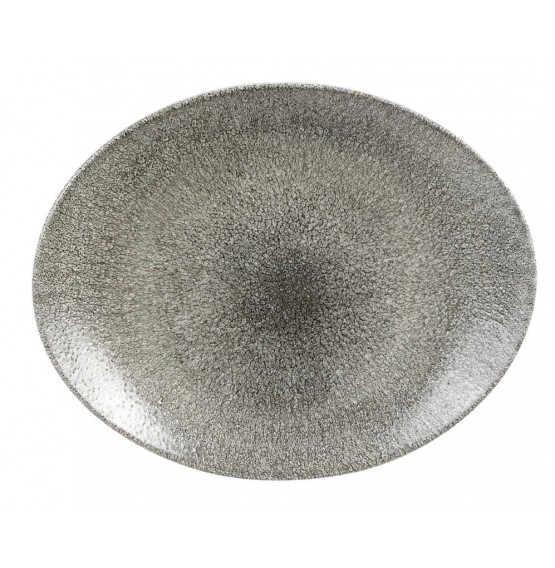 Raku Quartz Black Oval Coupe Plate