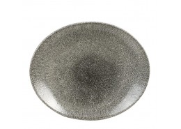 Raku Quartz Black Oval Coupe Plate