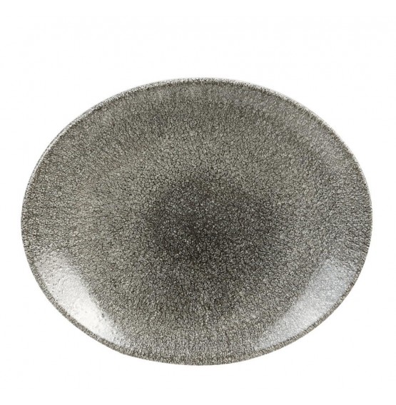 Raku Quartz Black Oval Coupe Plate
