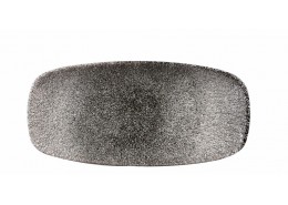 Raku Quartz Black Chefs' Oblong Plate