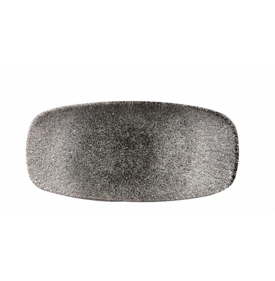 Raku Quartz Black Chefs' Oblong Plate