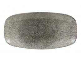 Raku Quartz Black Chefs' Oblong Plate