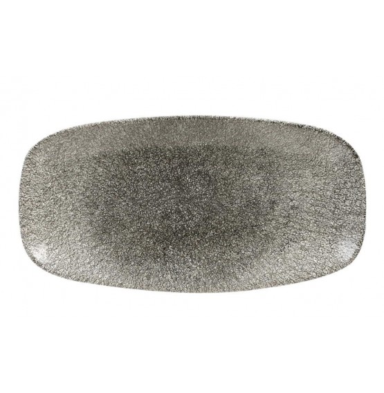 Raku Quartz Black Chefs' Oblong Plate