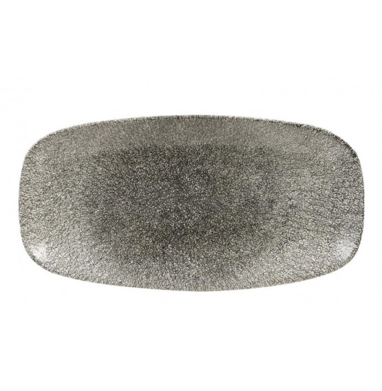 Raku Quartz Black Chefs' Oblong Plate