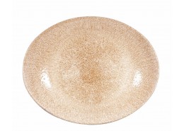 Raku Garnet Orange Oval Coupe Plate