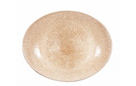 Raku Garnet Orange Oval Coupe Plate
