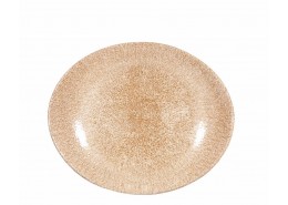Raku Garnet Orange Oval Coupe Plate