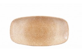 Raku Garnet Orange Chefs' Oblong Plate