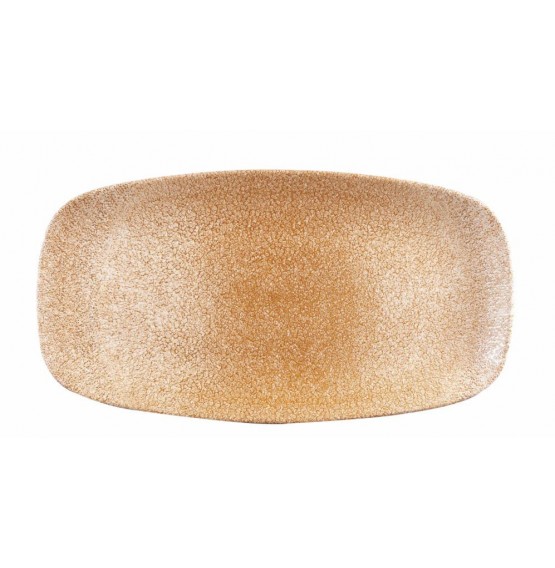 Raku Garnet Orange Chefs' Oblong Plate