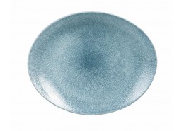 Raku Topaz Blue Oval Coupe Plate