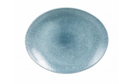 Raku Topaz Blue Oval Coupe Plate