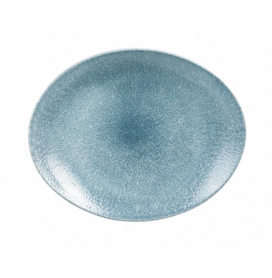 Raku Topaz Blue Oval Coupe Plate
