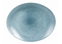 Raku Topaz Blue Oval Coupe Plate
