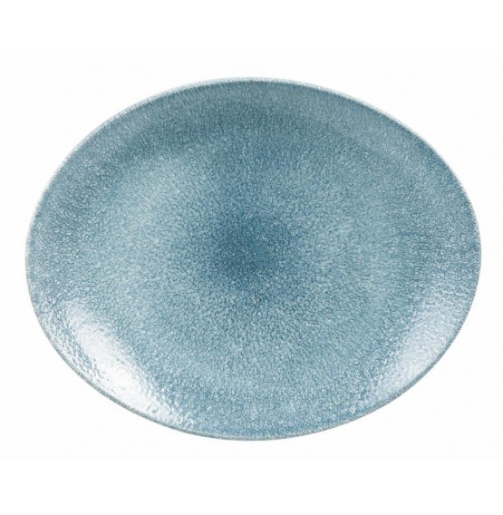 Raku Topaz Blue Oval Coupe Plate