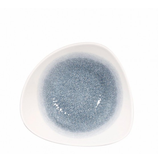 Raku Topaz Blue Triangle Bowl