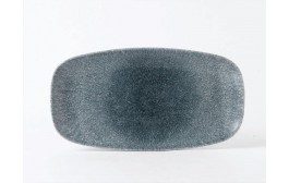 Raku Topaz Blue Chefs Oblong Plate