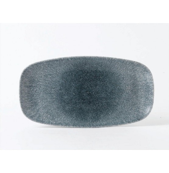 Raku Topaz Blue Chefs Oblong Plate