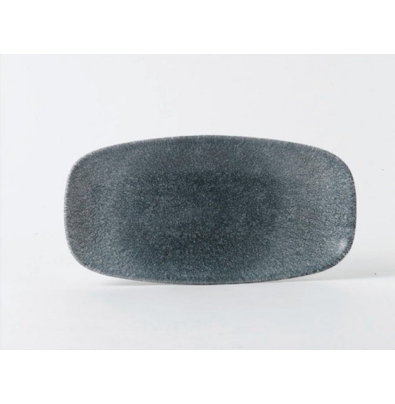 Raku Topaz Blue Chefs Oblong Plate