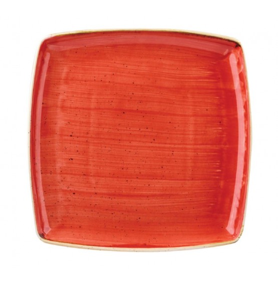 Stonecast Berry Red Square Plate