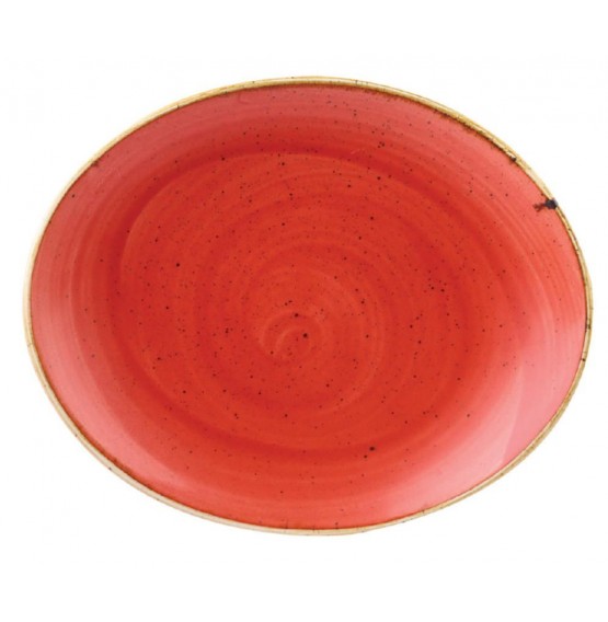 Stonecast Berry Red Oval Coupe Plate