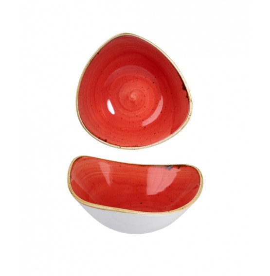 Stonecast Berry Red Triangle Bowl