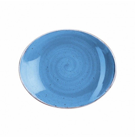 Stonecast Cornflower Blue Oval Coupe Plate