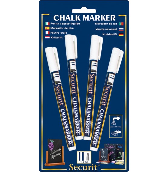 Liquid Chalk Markers 4 Pack White Small