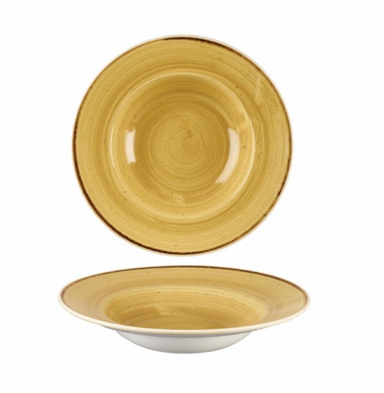 Stonecast Mustard Seed Yellow Wide Rim Bowl