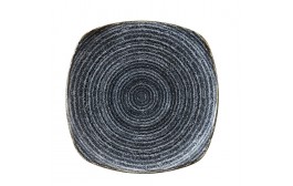 Homespun Charcoal Black Square Plate