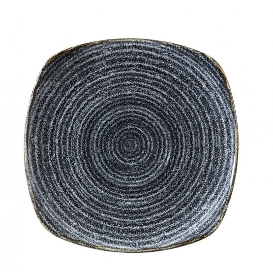 Homespun Charcoal Black Square Plate