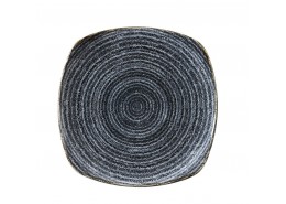 Homespun  Charcoal Black Square Plate