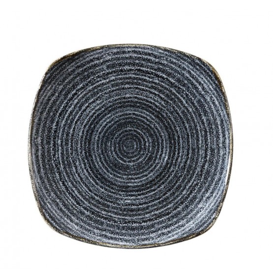 Homespun  Charcoal Black Square Plate