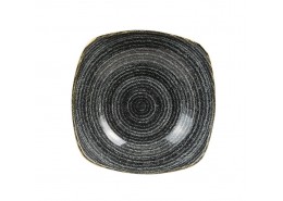 Homespun Charcoal Black Square Bowl