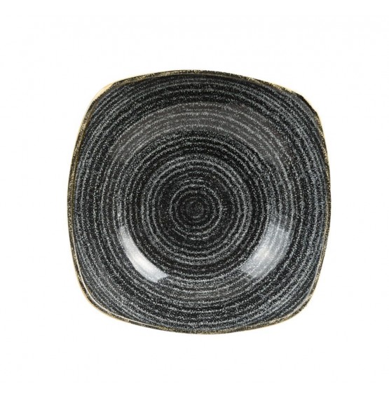 Homespun Charcoal Black Square Bowl