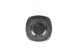 Homespun Charcoal Black Square Bowl