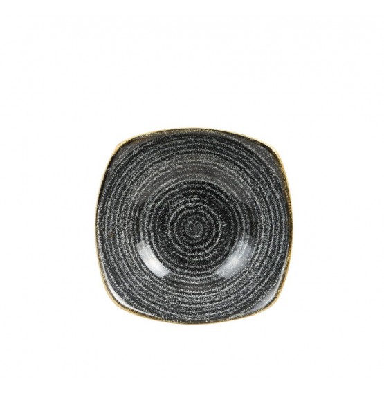 Homespun Charcoal Black Square Bowl