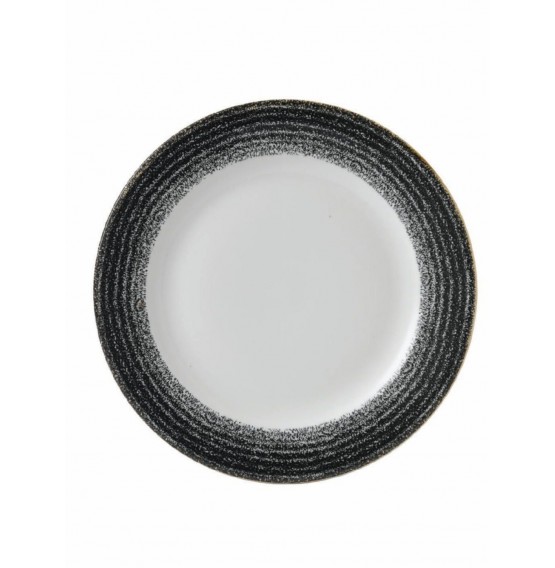 Homespun Charcoal Black Rimmed Plate