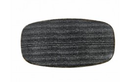 Homespun Charcoal Black Chef's Oblong Plate